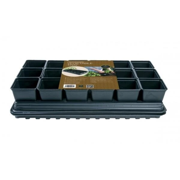 Tray Met 18 Vierkante 9 Cm Potten Met Bewatering - Image 2